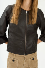 Pieszak Lanni Leather Jacket in Black Coffee - J235066