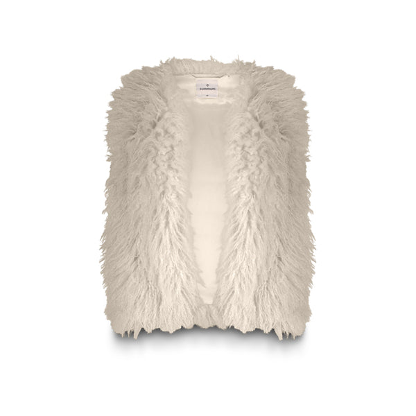 Summum Woman Faux Fur Gillet in Ivory - 9s140-12299