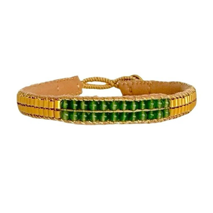 IBU Bamboo Stones 2 Row Bracelet Aventurine