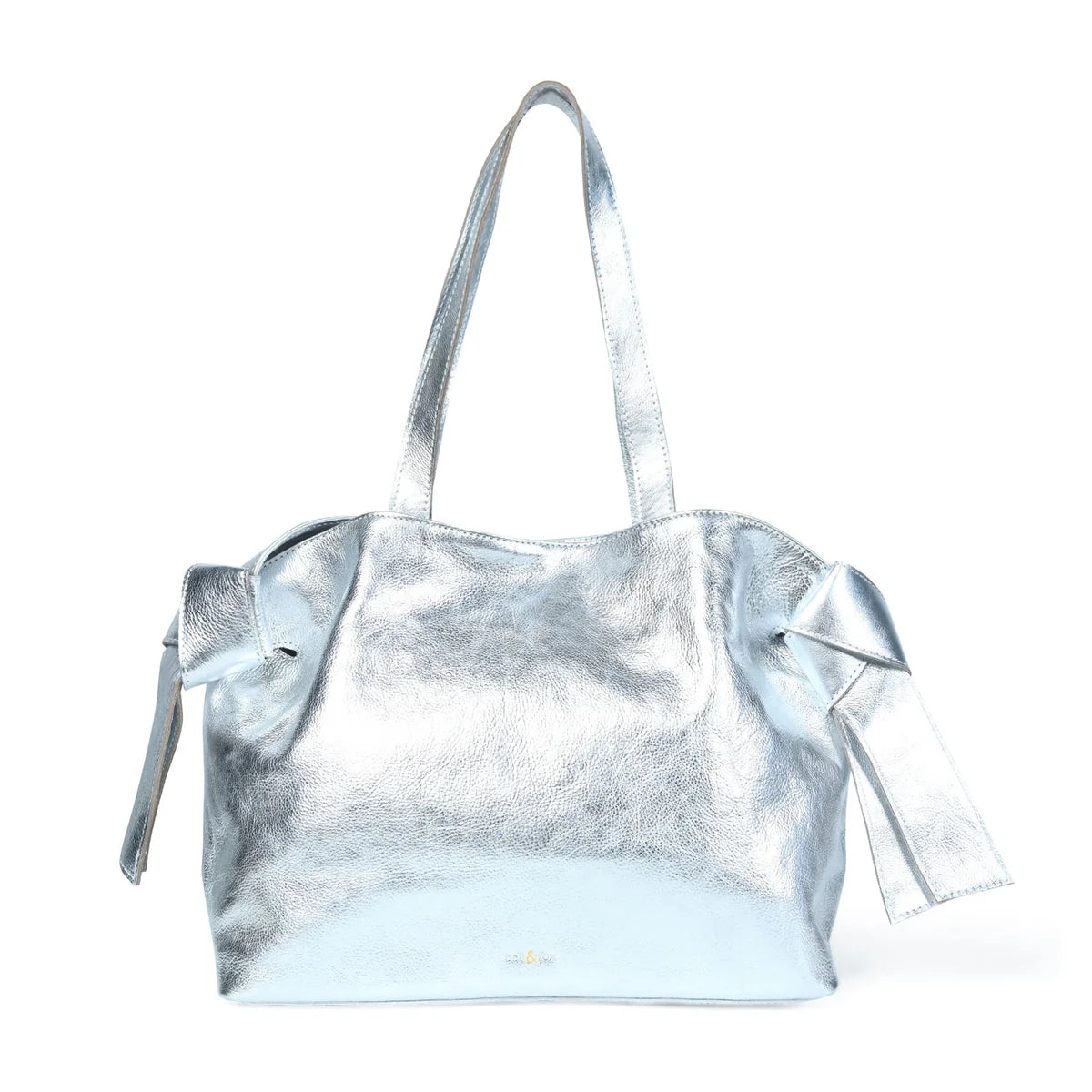 Bell & Fox Anika Bow Detail Tote Bag in Silver
