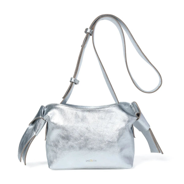 Bell & Fox Anisha Bow Detail Crossbody Bag in Silver