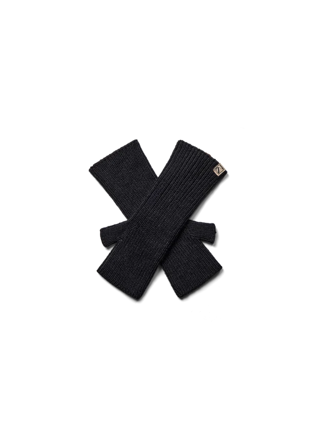 Mos Mosh Tova Wool Rib Mittens in Dark Navy
