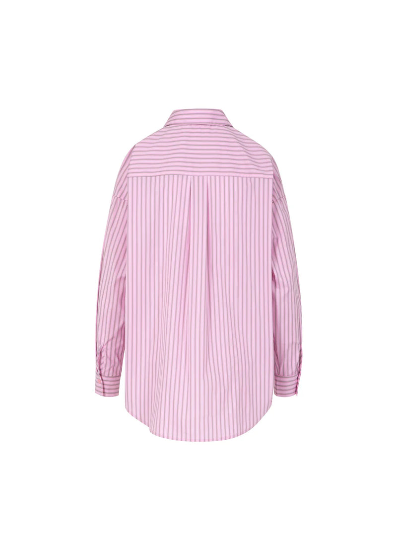 Coster Copenhagen Boxy Shirt - Pink and Grey Stripes. E1201