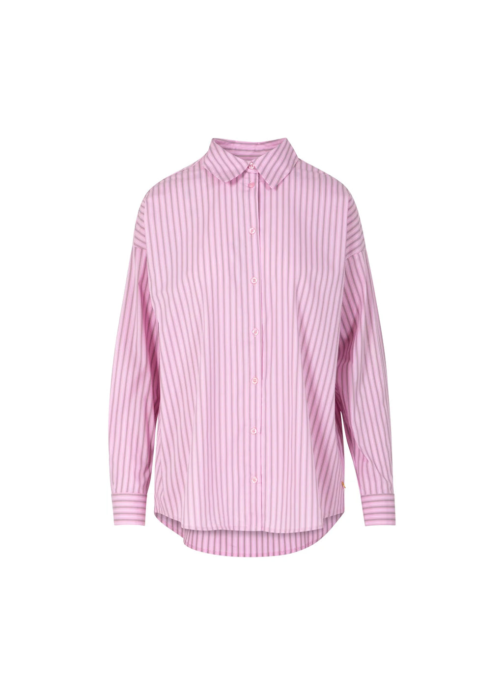 Coster Copenhagen Boxy Shirt - Pink and Grey Stripes. E1201