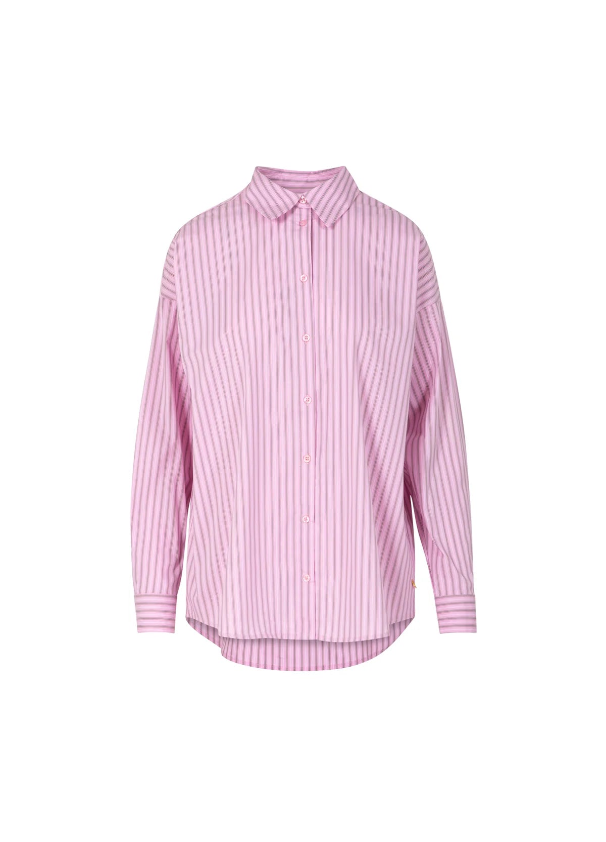 Coster Copenhagen Boxy Shirt - Pink and Grey Stripes. E1201