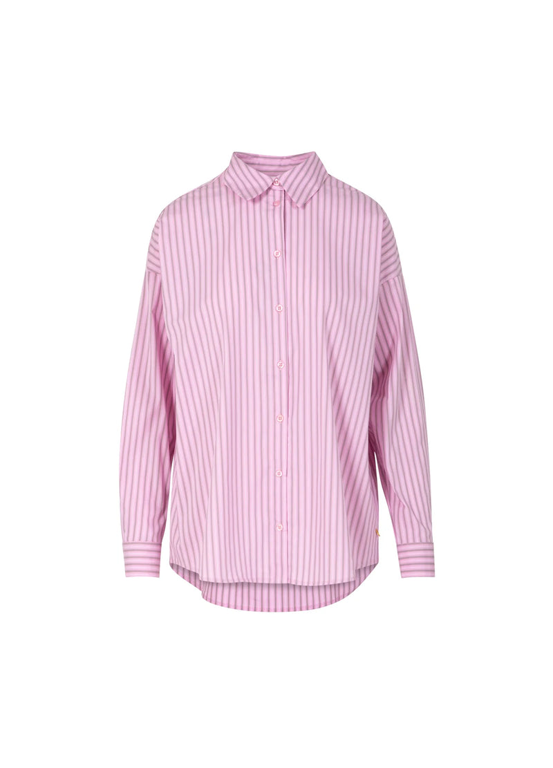 Coster Copenhagen Boxy Shirt - Pink and Grey Stripes. E1201