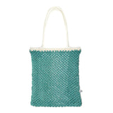 Bell & Fox Kiyana Hand Woven Macrame Bag in Aqua and White