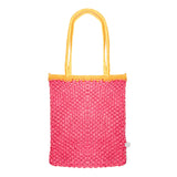 Bell & Fox Kiyana Hand Woven Macrame Bag in Hot Pink & Ochre