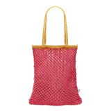 Bell & Fox Kiyana Hand Woven Macrame Bag in Hot Pink & Ochre