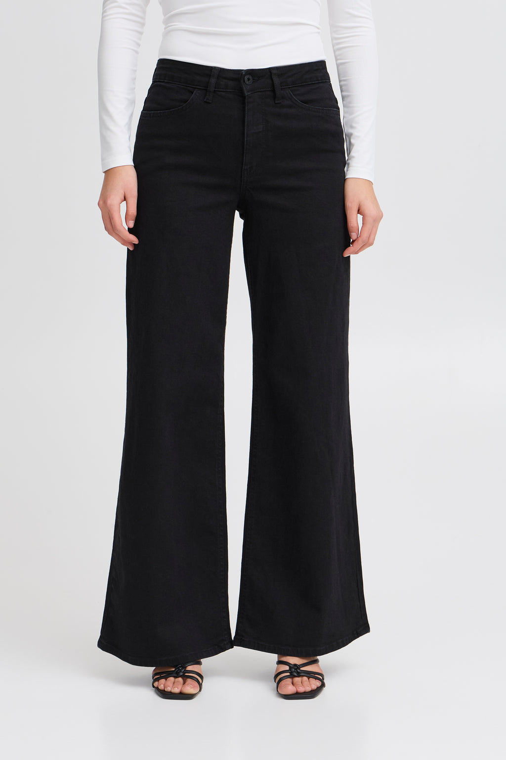 Ichi Twiggy Wide Leg Jeans-Black-20119022