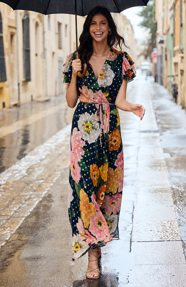 Hope & Ivy The Marlene Maxi Wrap Dress