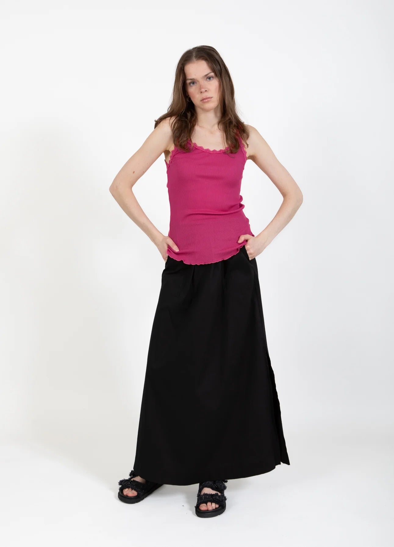 Coster Copenhagen Heart Poppy Silk Lace Cami in Berry