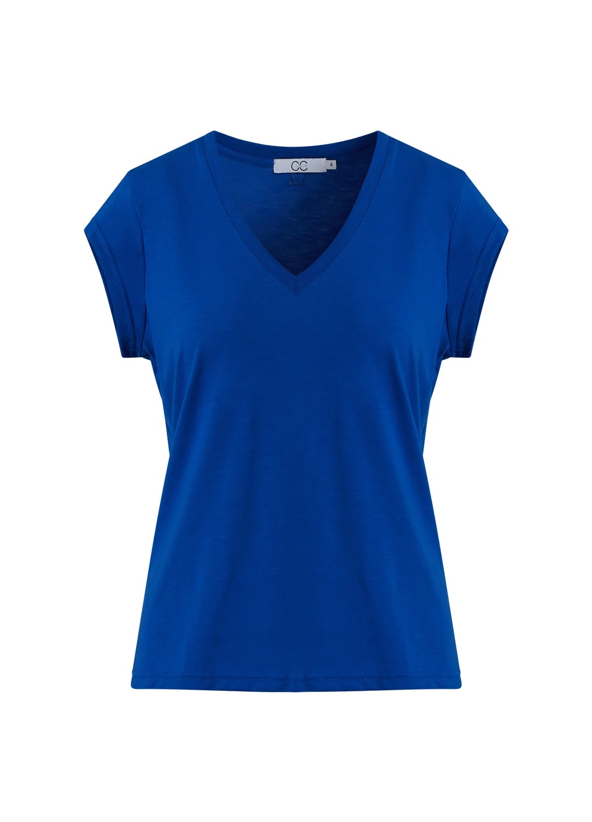 Coster Copenhagen Heart V Neck T-Shirt in Electric Blue