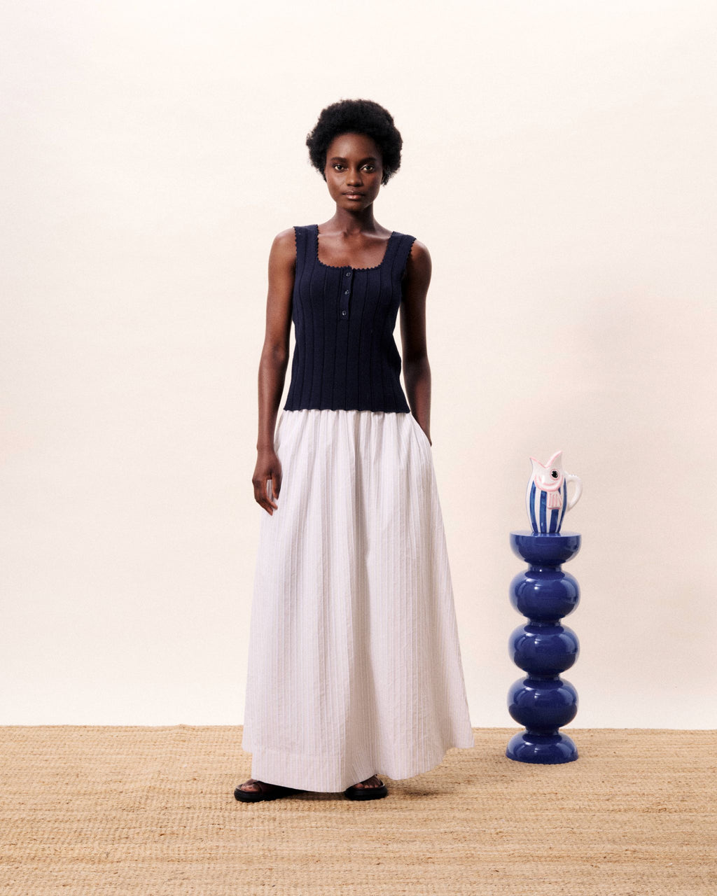 FRNCH-Dundee Top in Navy Blue