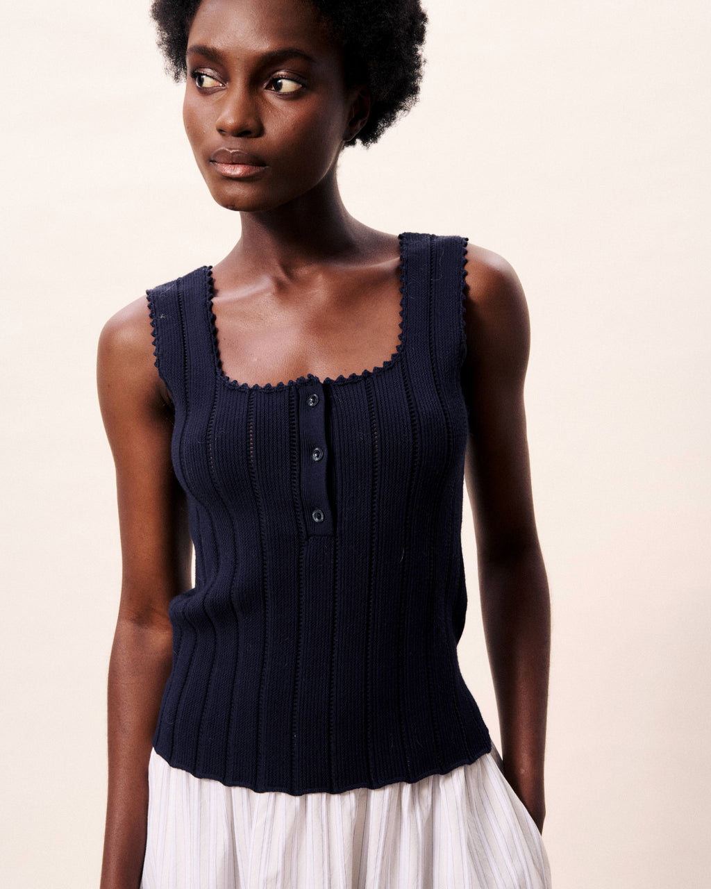 FRNCH-Dundee Top in Navy Blue