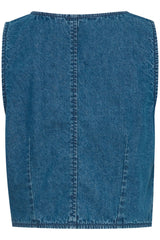 Ichi Dallas Waistcoat-Medium Blue-20121181