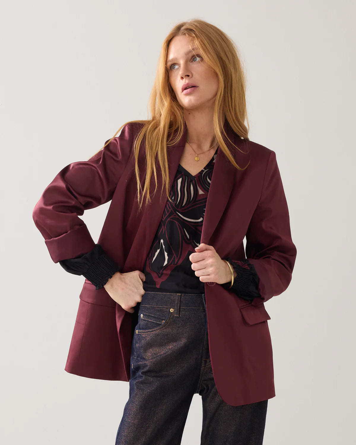 Summum Woman Blazer Blend in Merlot - 1s1270-12332