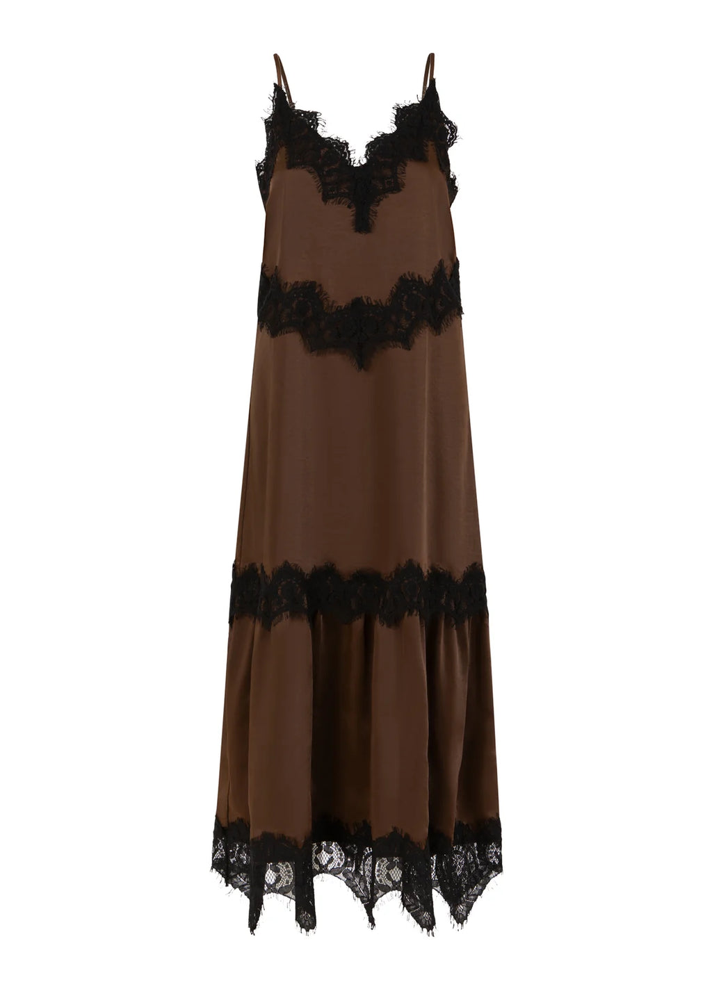 Coster Copenhagen Dress in Chocolate with Lace Detail