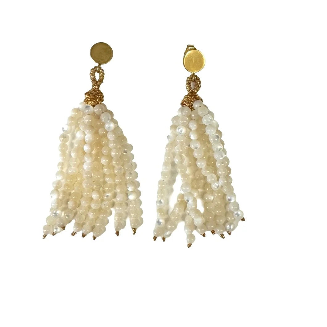 IBU Earring Stone Tassle Mother of Pearl