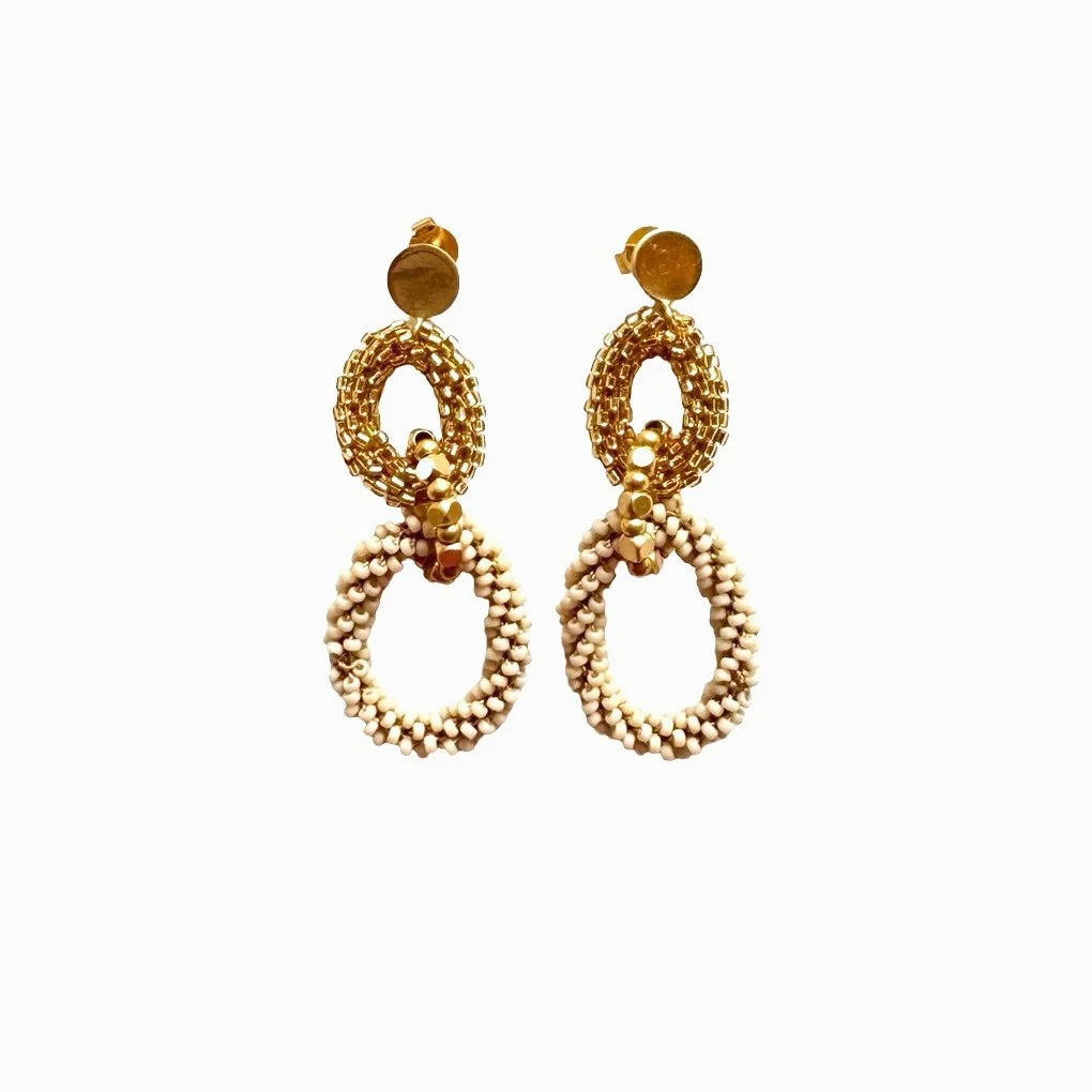 IBU Jewels Earring Troy - Antique Beige