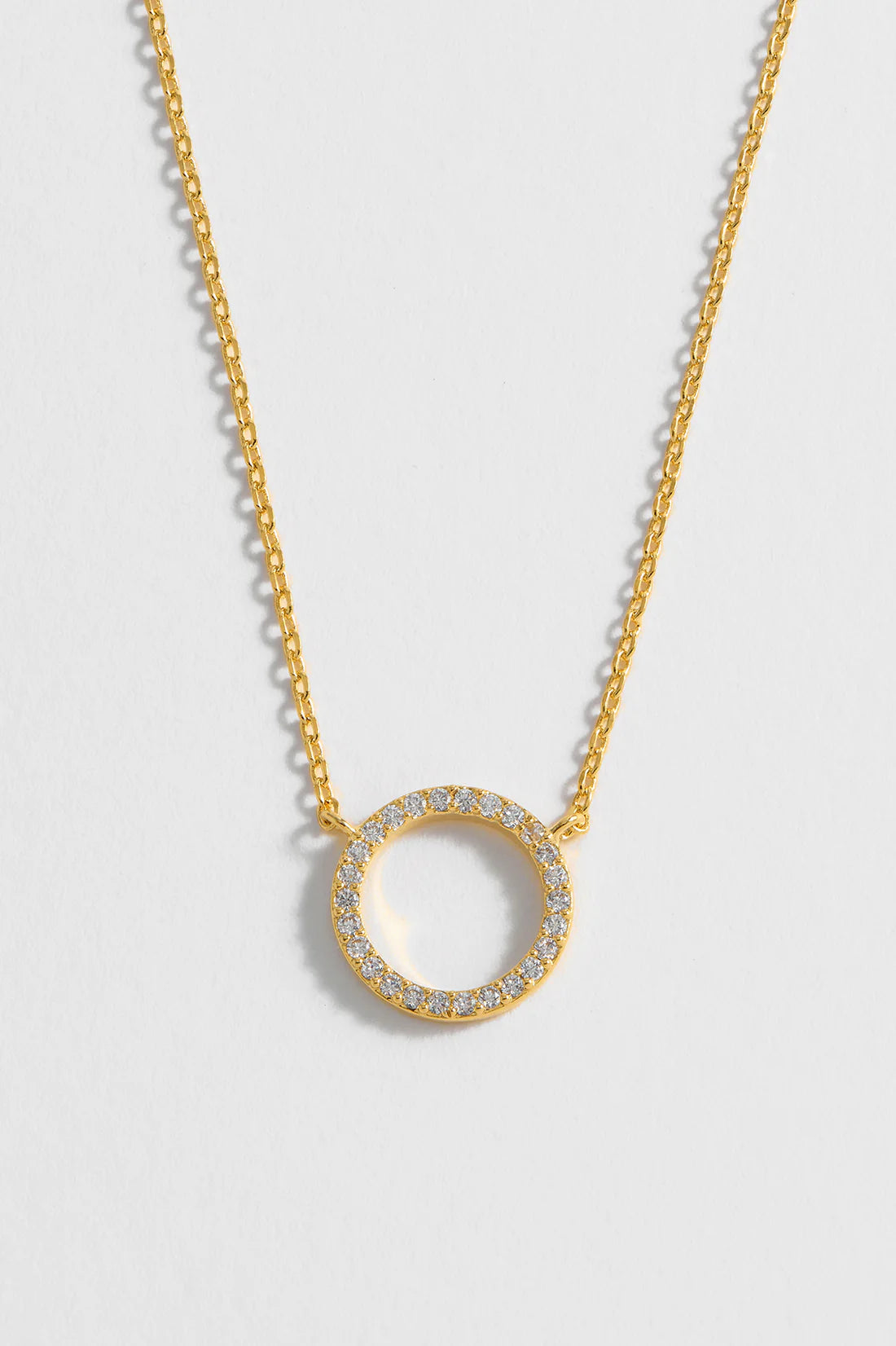 Estella Bartlett-Large Pave Set Circle Cz Necklace-Gold Plated-EB3300C