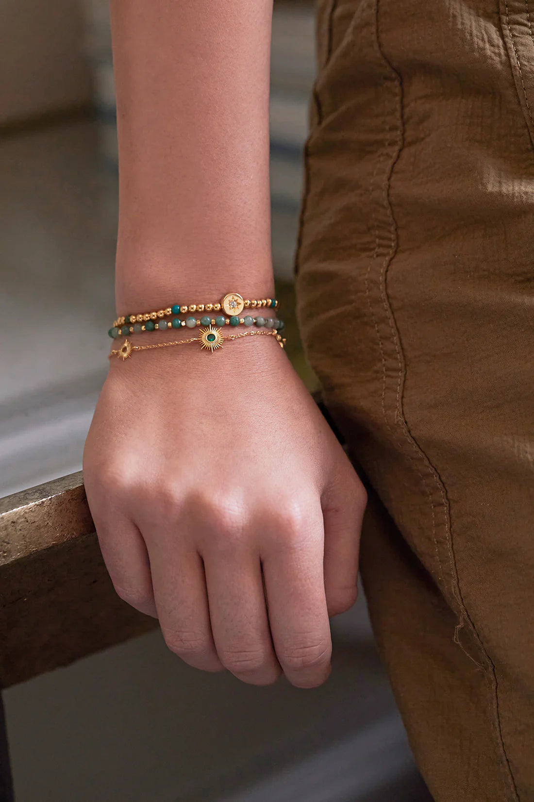 Estella Bartlett-Multi Sunburst Green Cz Bracelet -EBB6289G