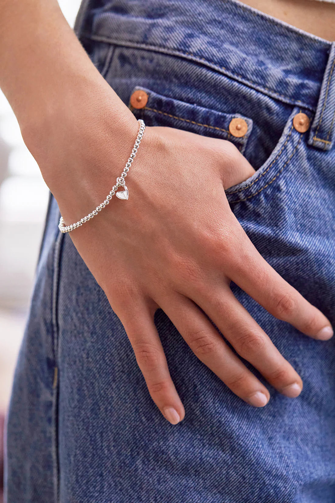 Estella Bartlett-Folded Heart Sienna Bracelet-silver plated-EBB6527S