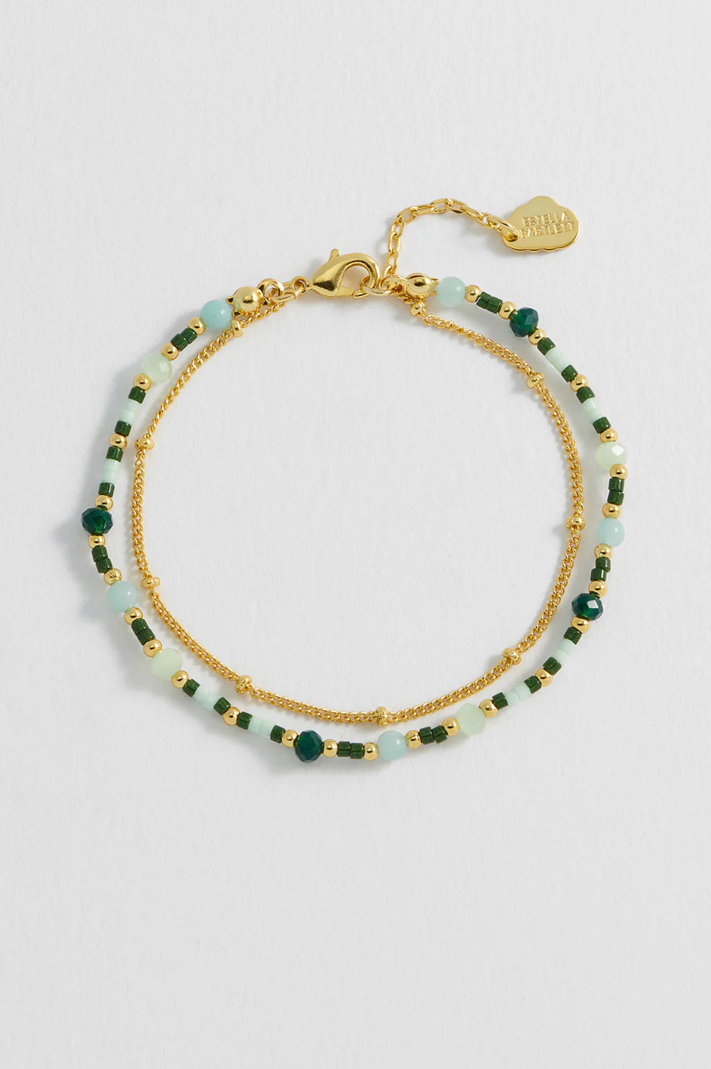 Estella Bartlett-Mini Green Duo Chain Bracelet EBB6617G