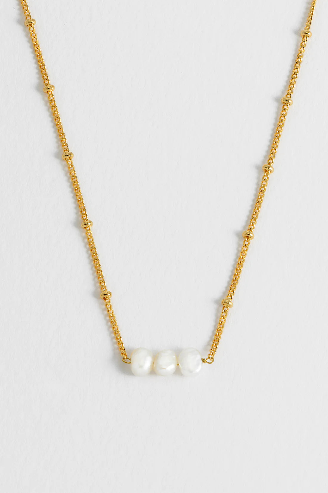 Estella Bartlett-Beaded Chain and Pearl Necklace-EBN6634G