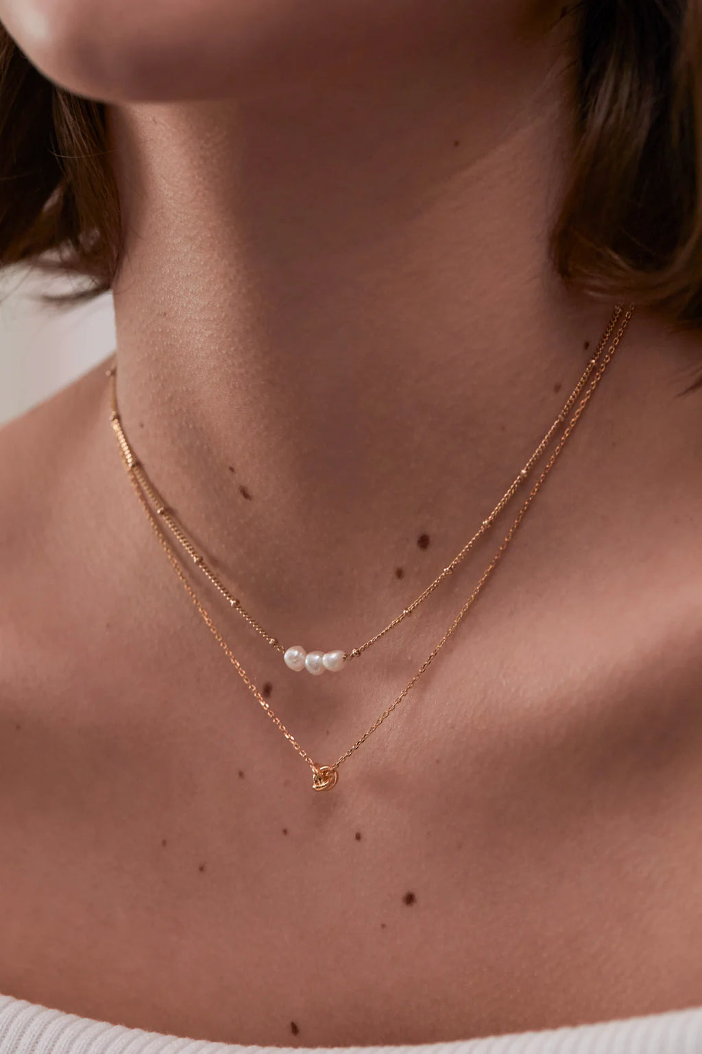 Estella Bartlett-Beaded Chain and Pearl Necklace-EBN6634G