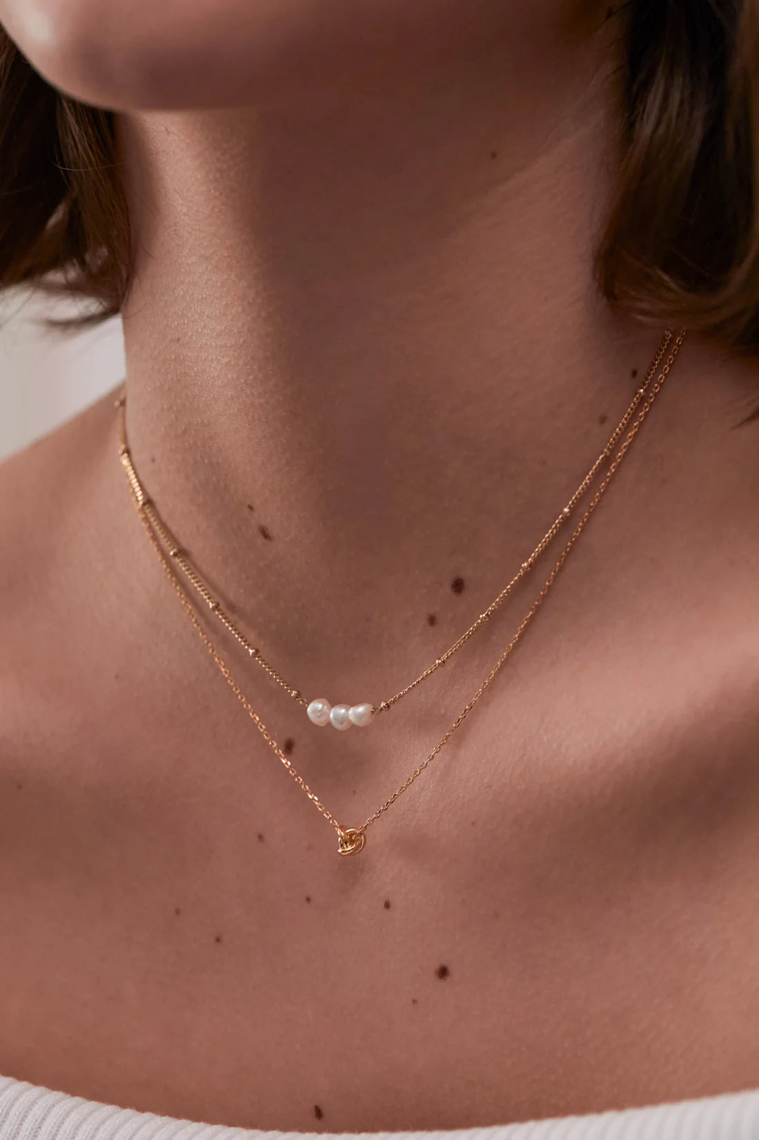 Estella Bartlett-Beaded Chain and Pearl Necklace-EBN6634G