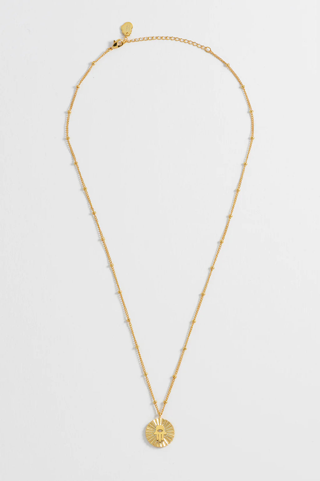 Estella Bartlett-Boho Hamsa Hand Coin Necklace-EBN6644G