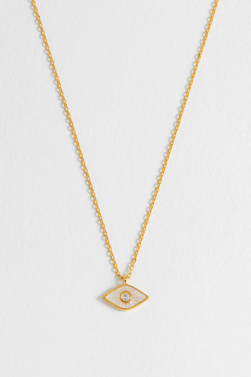 Estella Bartlett Pearl Evil Eye Necklace in Gold - EBN6649G