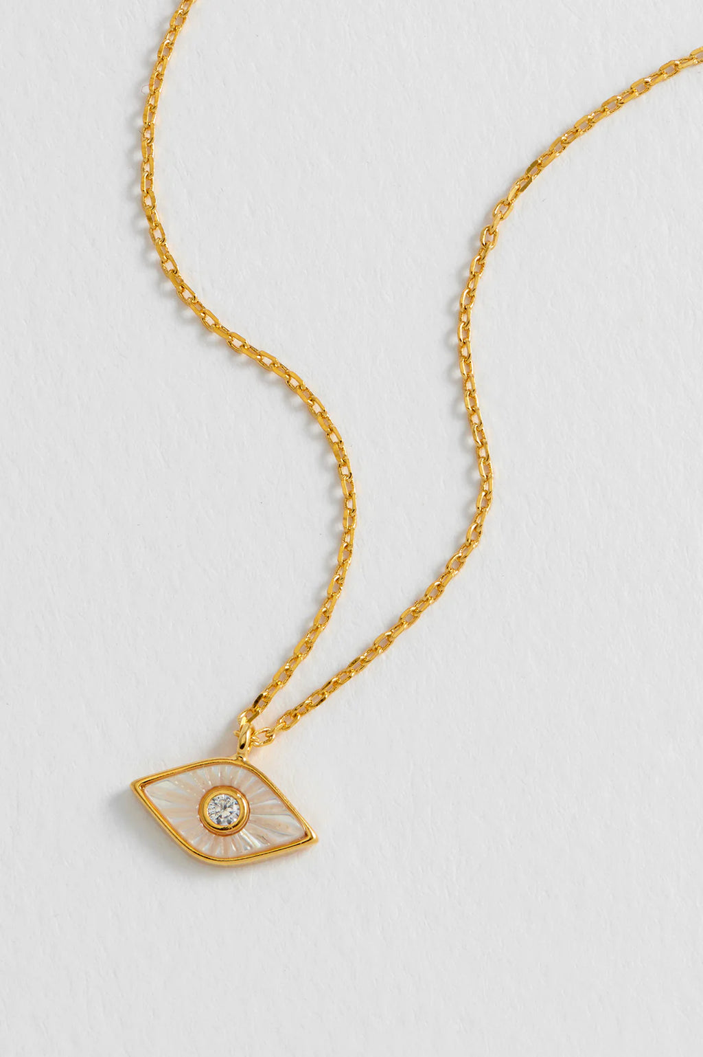 Estella Bartlett Pearl Evil Eye Necklace in Gold - EBN6649G