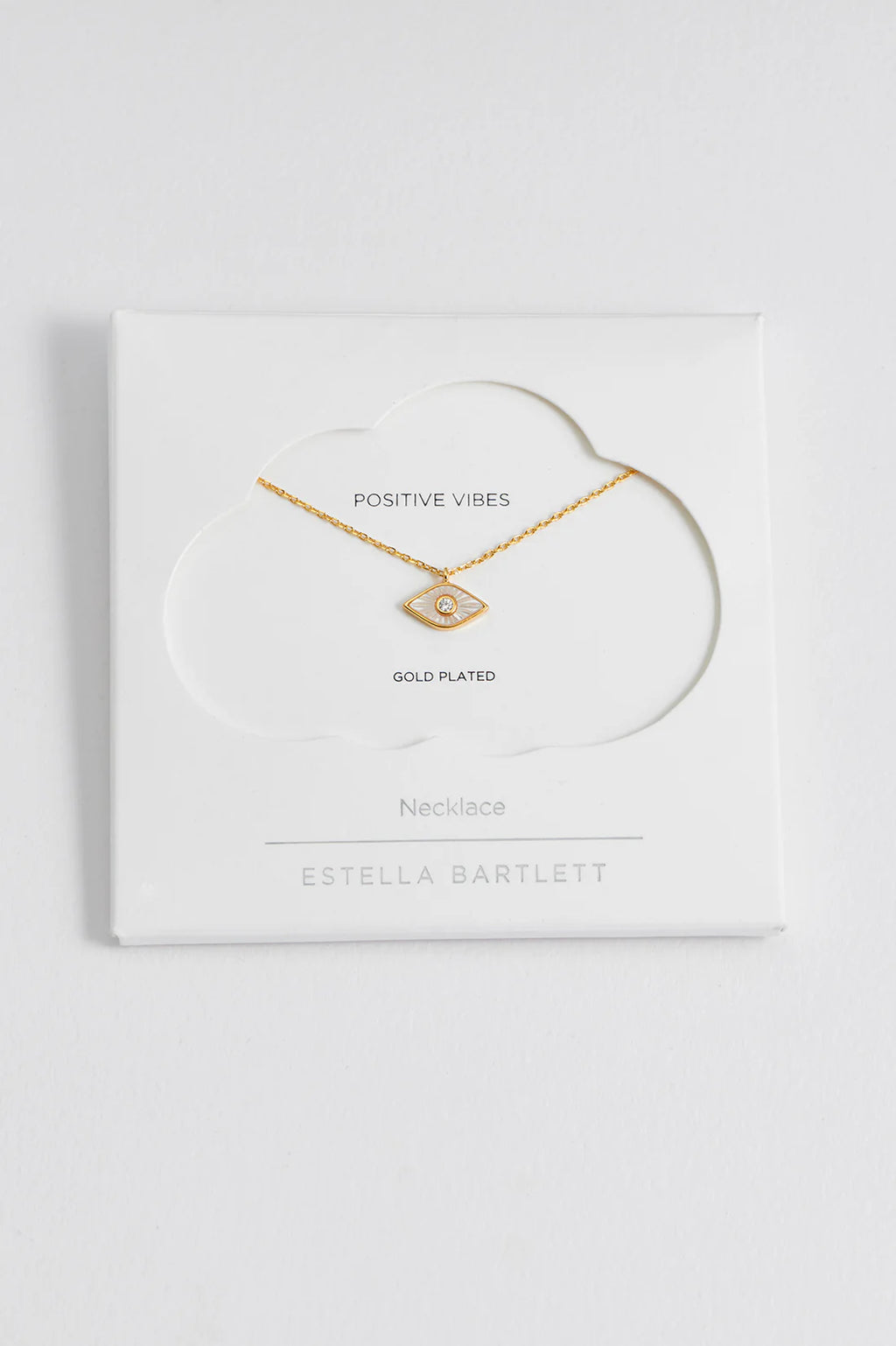 Estella Bartlett Pearl Evil Eye Necklace in Gold - EBN6649G