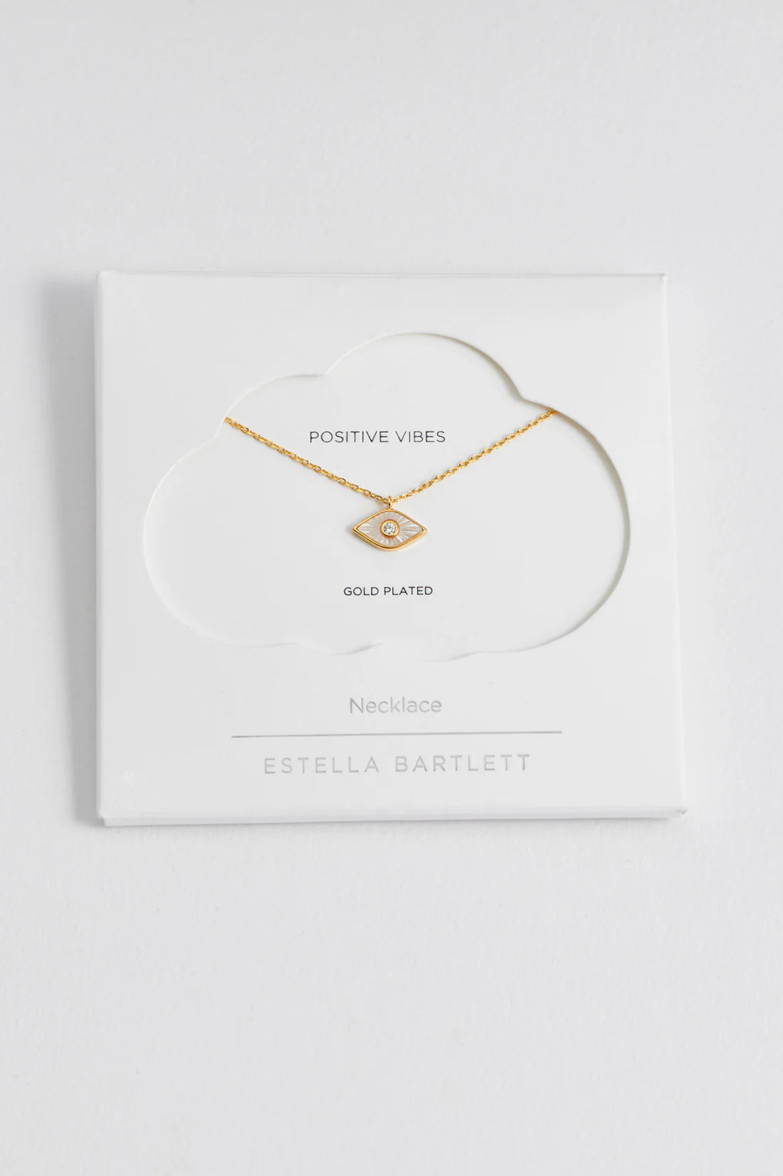 Estella Bartlett Pearl Evil Eye Necklace in Gold - EBN6649G