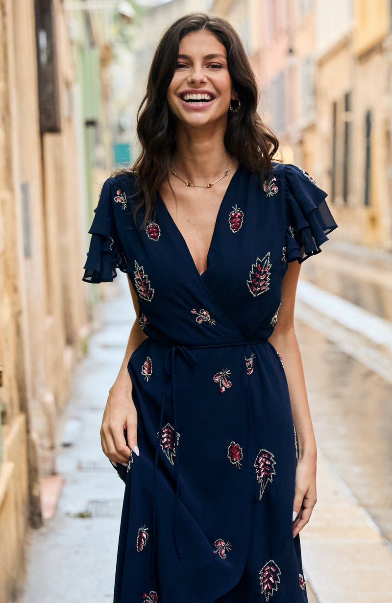 Hope & Ivy The Joslin Maxi Wrap Dress