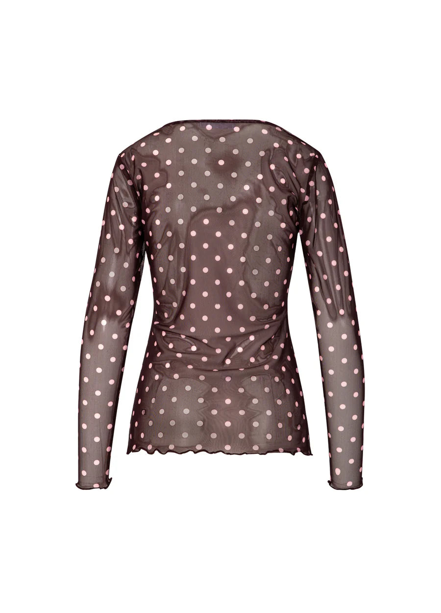 Coster Copenhagen Eve Polka Dot Mesh Blouse
