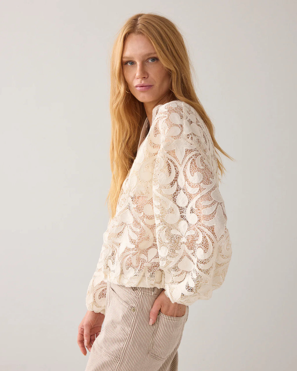 Summum Woman Ivory Lace Jacket - 1s1298-12182