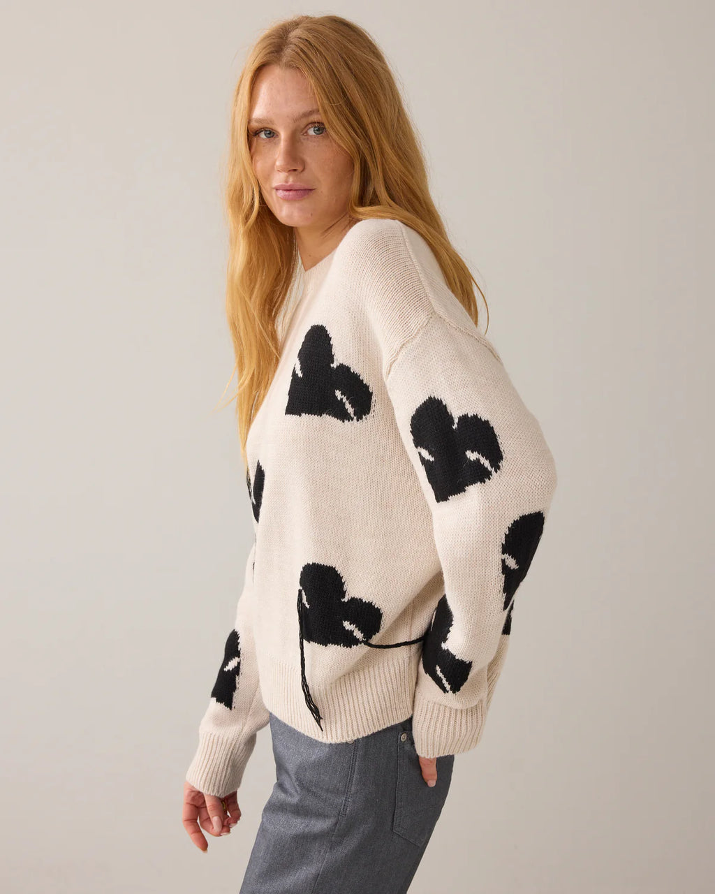 Summum Woman Sweater Instarsia Knit in Ivory - 7s7960-70052