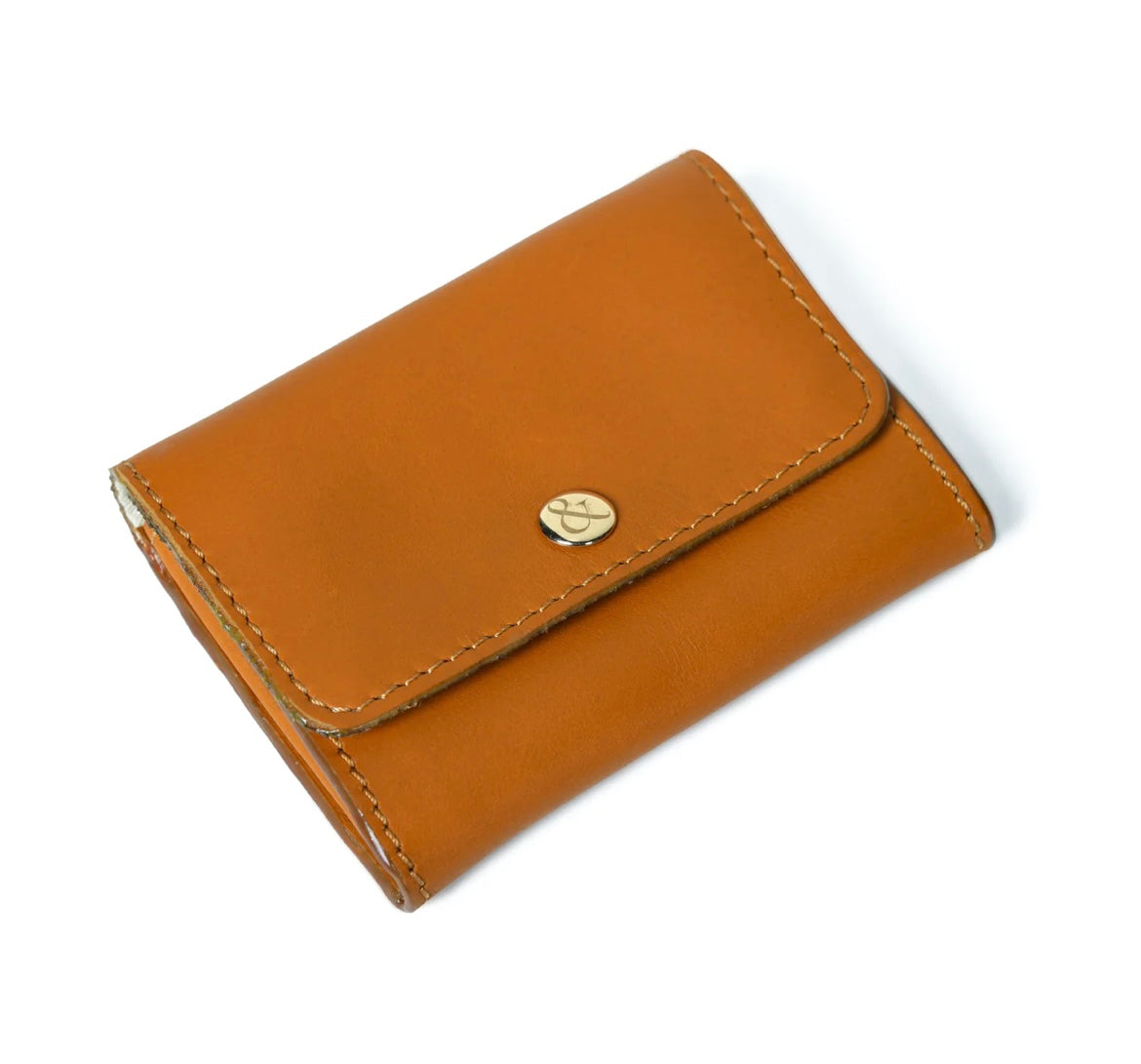 Bell & Fox-Amelie popper card holder purse with zip in caramel
