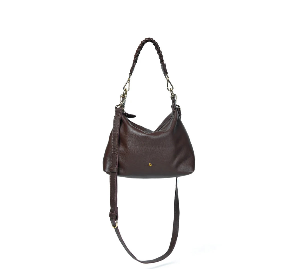 Bell & Fox- HALLIE Slouch Crossbody in Brown Leather