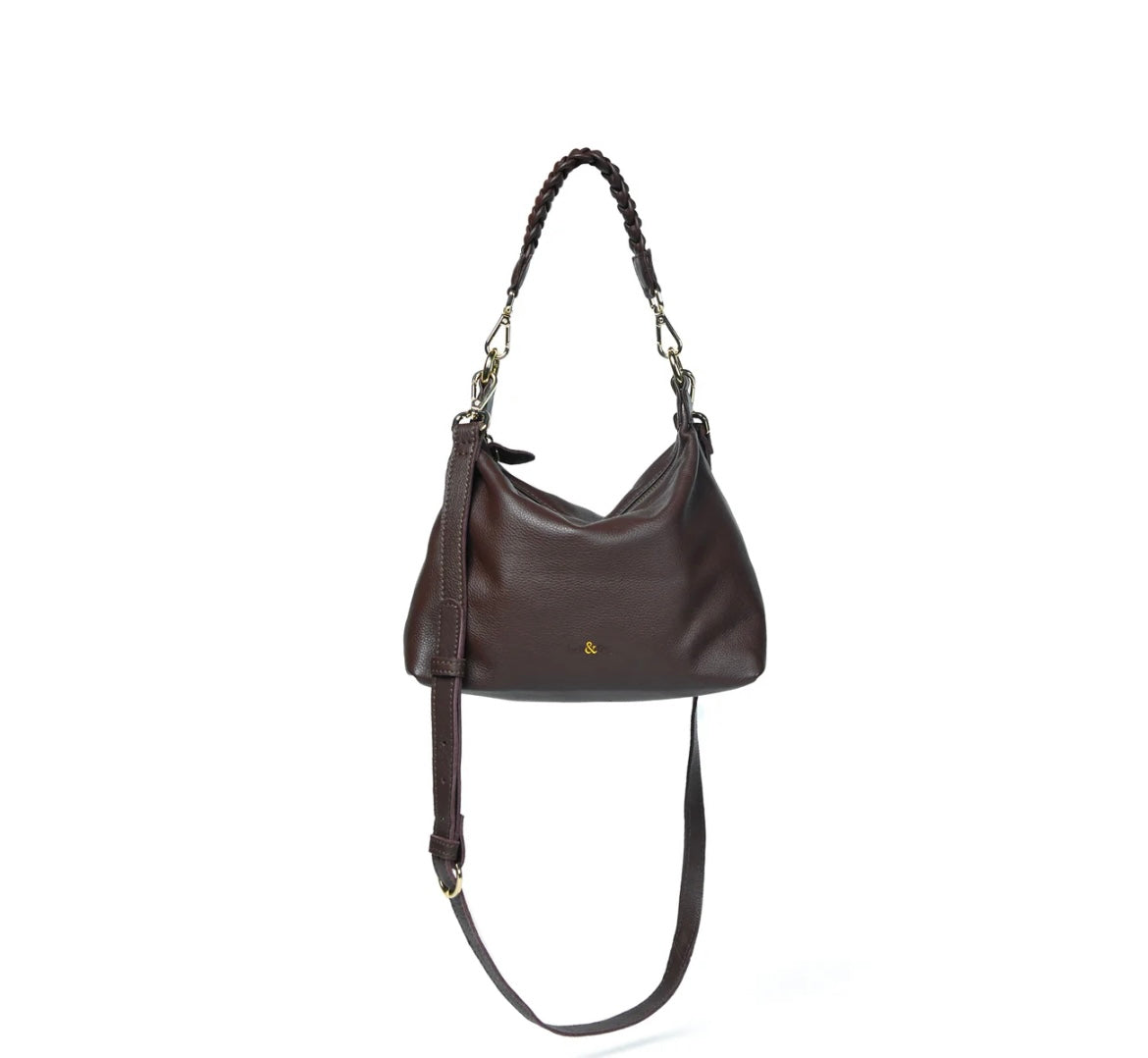 Bell & Fox- HALLIE Slouch Crossbody in Brown Leather
