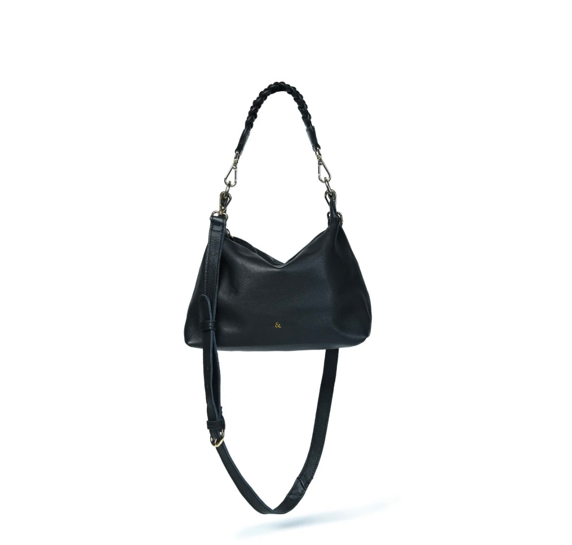 Bell & Fox- HALLIE Slouch Crossbody in Black Leather