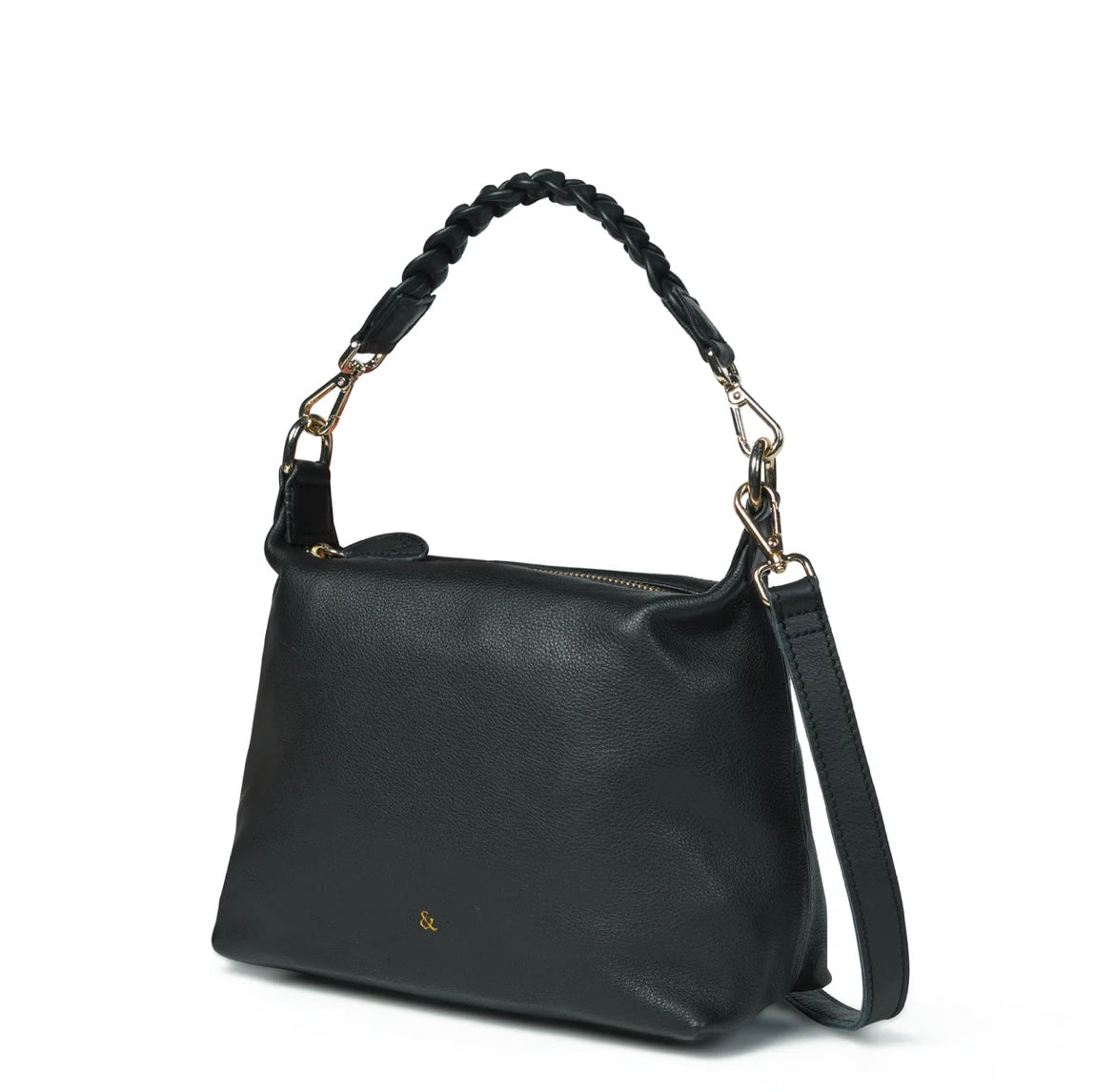 Bell & Fox- HALLIE Slouch Crossbody in Black Leather