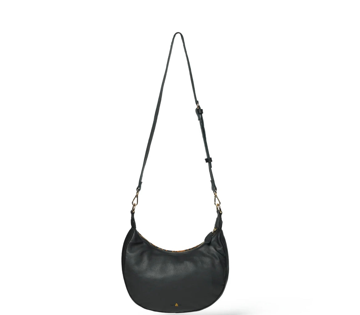 Bell & Fox- Robyn studded crossbody- black leather