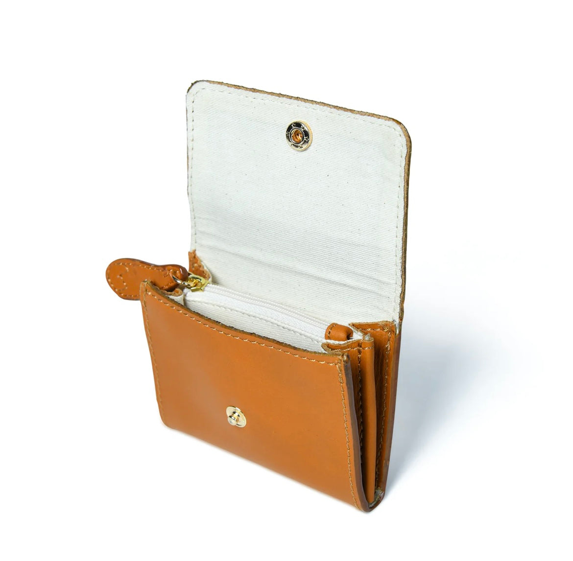 Bell & Fox-Amelie popper card holder purse with zip in caramel