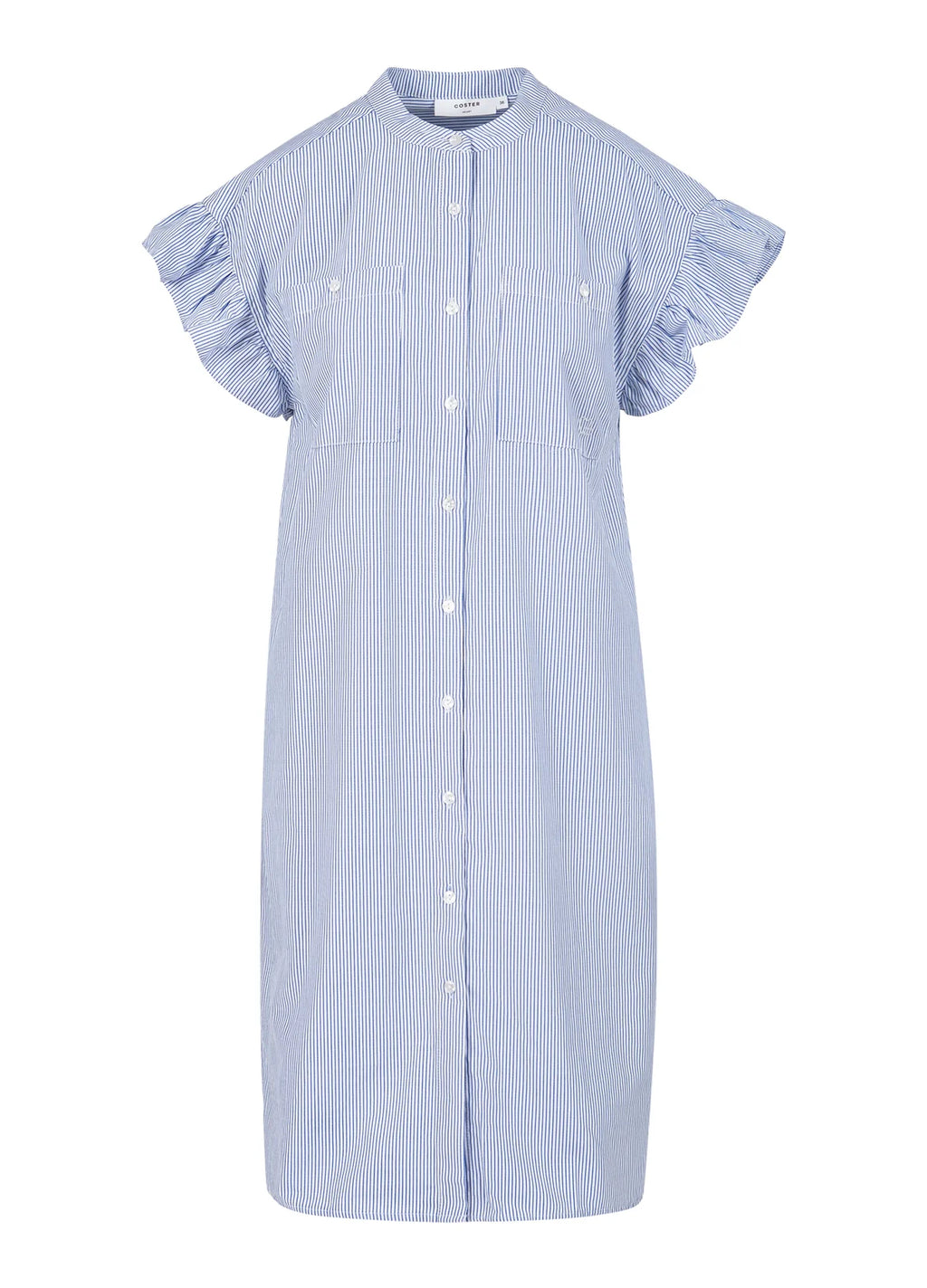 Coster Copenhagen Gwen Blue Striped Shirt Dress