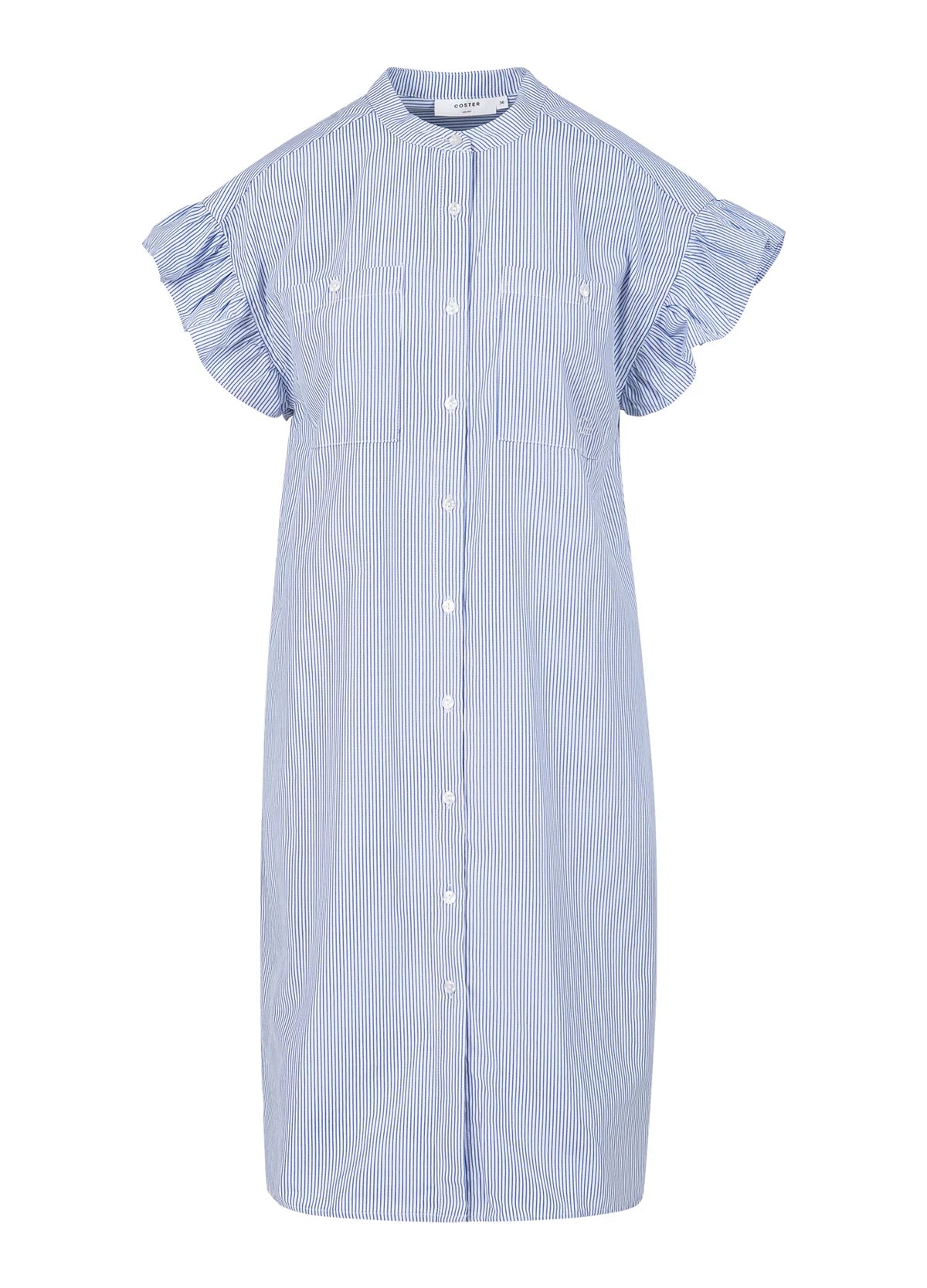 Coster Copenhagen Gwen Blue Striped Shirt Dress