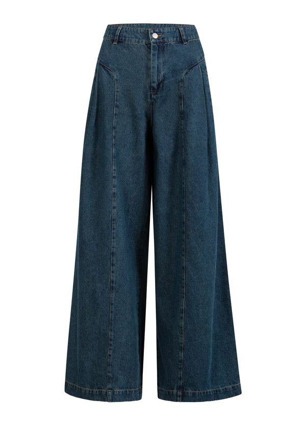 Coster Copenhagen High Waisted Denim Pant Anna Fit in Dark Blue - 254-3404